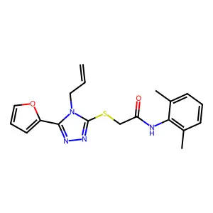 N-(2,6-dimethylphenyl)-2-{[5-(furan-2-yl)-4-(prop-2-en-1-yl)-4H-1,2,4-triazol-3-yl]sulfanyl}acetamide structure