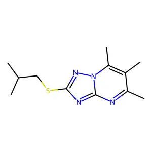 2-Isobutylsulfanyl-5,6,7-trimethyl-[1,2,4]triazolo[1,5-a]pyrimidine structure