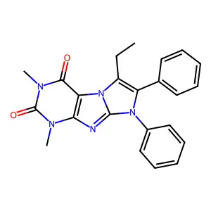8-Ethyl-2,4-dimethyl-6,7-diphenylpurino[7,8-a]imidazole-1,3-dione structure