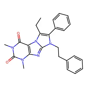 8-Ethyl-2,4-dimethyl-7-phenyl-6-(2-phenylethyl)purino[7,8-a]imidazole-1,3-dione structure