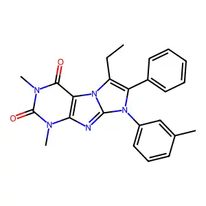 8-Ethyl-2,4-dimethyl-6-(3-methylphenyl)-7-phenylpurino[7,8-a]imidazole-1,3-dione structure