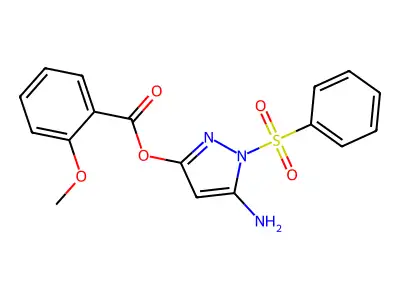 [5-Amino-1-(benzenesulfonyl)pyrazol-3-yl] 2-methoxybenzoate structure