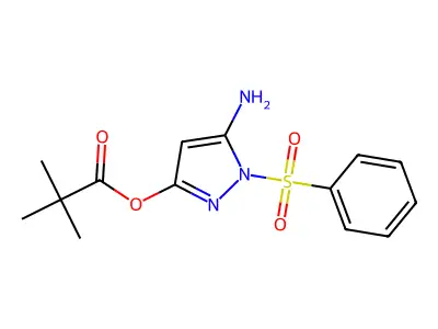 5-amino-1-(phenylsulfonyl)-1H-pyrazol-3-yl pivalate structure