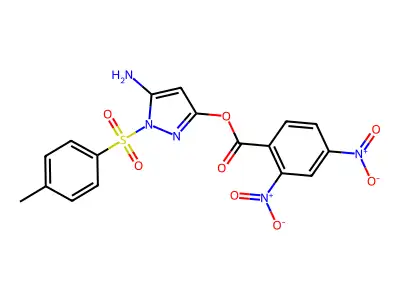 5-amino-1-tosyl-1H-pyrazol-3-yl 2,4-dinitrobenzoate structure