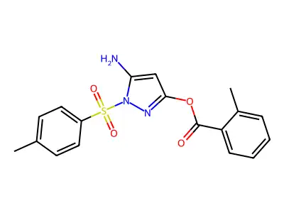 5-amino-1-tosyl-1H-pyrazol-3-yl 2-methylbenzoate structure