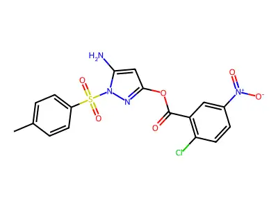5-amino-1-tosyl-1H-pyrazol-3-yl 2-chloro-5-nitrobenzoate structure