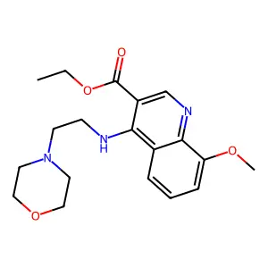 Ethyl 8-methoxy-4-((2-morpholinoethyl)amino)quinoline-3-carboxylate structure