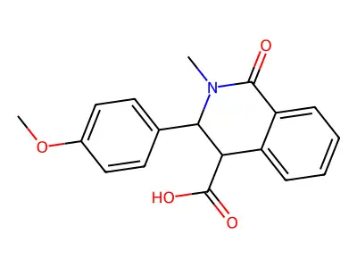 3-(4-methoxyphenyl)-2-methyl-1-oxo-1,2,3,4-tetrahydroisoquinoline-4-carboxylic acid structure
