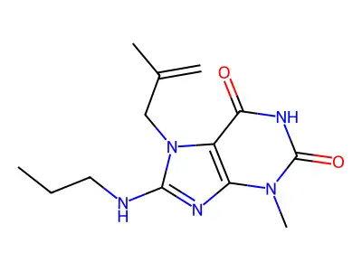 3-methyl-7-(2-methylallyl)-8-(propylamino)-1H-purine-2,6(3H,7H)-dione structure