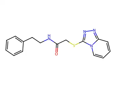 N-(2-phenylethyl)-2-{[1,2,4]triazolo[4,3-a]pyridin-3-ylsulfanyl}acetamide structure