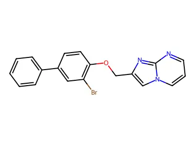 2-(((3-Bromo-[1,1'-biphenyl]-4-yl)oxy)methyl)imidazo[1,2-a]pyrimidine structure