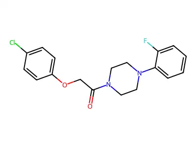 2-(4-Chlorophenoxy)-1-[4-(2-fluorophenyl)piperazin-1-yl]ethanone structure