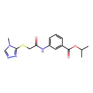 isopropyl 3-({[(4-methyl-4H-1,2,4-triazol-3-yl)sulfanyl]acetyl}amino)benzoate structure