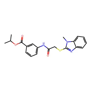 isopropyl 3-({[(1-methyl-1H-benzimidazol-2-yl)sulfanyl]acetyl}amino)benzoate structure