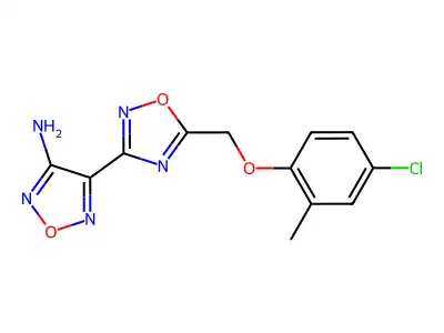 4-{5-[(4-chloro-2-methylphenoxy)methyl]-1,2,4-oxadiazol-3-yl}-1,2,5-oxadiazol-3-amine structure