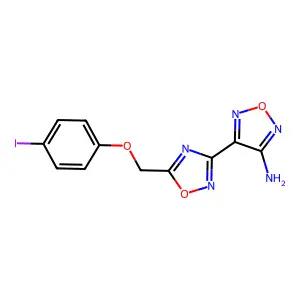 4-{5-[(4-Iodophenoxy)methyl]-1,2,4-oxadiazol-3-yl}-1,2,5-oxadiazol-3-amine structure