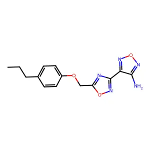4-{5-[(4-Propylphenoxy)methyl]-1,2,4-oxadiazol-3-yl}-1,2,5-oxadiazol-3-amine structure