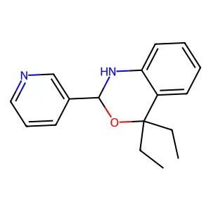 4,4-Diethyl-2-pyridin-3-yl-1,2-dihydro-3,1-benzoxazine structure