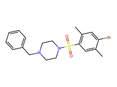 1-Benzyl-4-[(4-bromo-2,5-dimethylphenyl)sulfonyl]piperazine structure