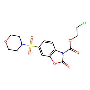 2-chloroethyl 6-(4-morpholinylsulfonyl)-2-oxo-1,3-benzoxazole-3(2H)-carboxylate structure