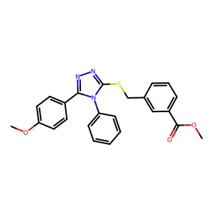 Methyl 3-[[5-(4-methoxyphenyl)-4-phenyl-1,2,4-triazol-3-yl]sulfanylmethyl]benzoate structure