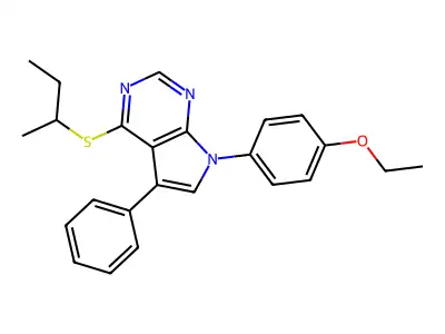 4-(butan-2-ylsulfanyl)-7-(4-ethoxyphenyl)-5-phenyl-7H-pyrrolo[2,3-d]pyrimidine structure