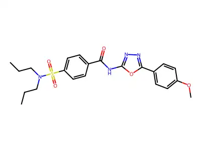 4-(dipropylsulfamoyl)-N-[5-(4-methoxyphenyl)-1,3,4-oxadiazol-2-yl]benzamide structure