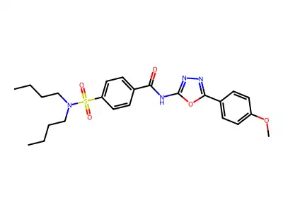 4-(dibutylsulfamoyl)-N-[5-(4-methoxyphenyl)-1,3,4-oxadiazol-2-yl]benzamide structure