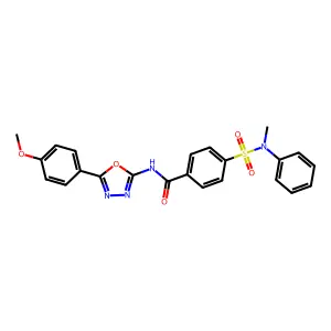 N-[5-(4-methoxyphenyl)-1,3,4-oxadiazol-2-yl]-4-[methyl(phenyl)sulfamoyl]benzamide structure