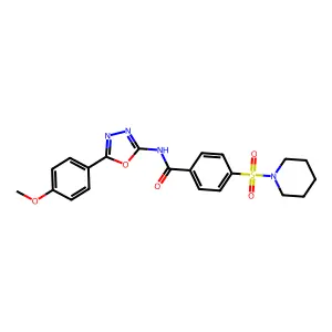 N-(5-(4-methoxyphenyl)-1,3,4-oxadiazol-2-yl)-4-(piperidin-1-ylsulfonyl)benzamide structure