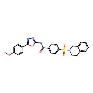 4-((3,4-dihydroisoquinolin-2(1H)-yl)sulfonyl)-N-(5-(4-methoxyphenyl)-1,3,4-oxadiazol-2-yl)benzamide structure