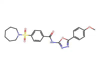 4-(azepan-1-ylsulfonyl)-N-[5-(4-methoxyphenyl)-1,3,4-oxadiazol-2-yl]benzamide structure