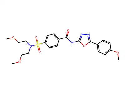 4-[bis(2-methoxyethyl)sulfamoyl]-N-[5-(4-methoxyphenyl)-1,3,4-oxadiazol-2-yl]benzamide structure
