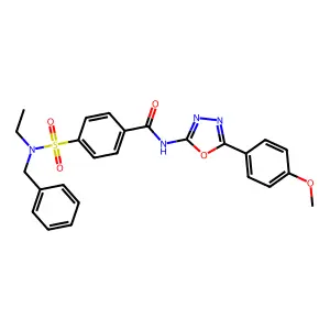 4-[benzyl(ethyl)sulfamoyl]-N-[5-(4-methoxyphenyl)-1,3,4-oxadiazol-2-yl]benzamide structure