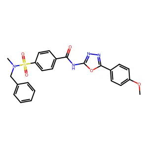 4-[benzyl(methyl)sulfamoyl]-N-[5-(4-methoxyphenyl)-1,3,4-oxadiazol-2-yl]benzamide structure
