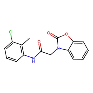 N-(3-chloro-2-methylphenyl)-2-(2-oxo-1,3-benzoxazol-3-yl)acetamide structure