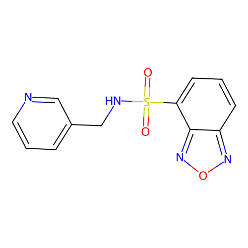 N-(pyridin-3-ylmethyl)-2,1,3-benzoxadiazole-4-sulfonamide structure