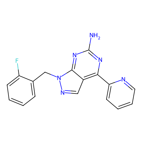 1-[(2-Fluorophenyl)methyl]-4-(2-pyridinyl)-1H-pyrazolo[3,4-d]pyrimidin-6-amine structure