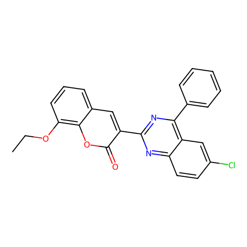 3-(6-chloro-4-phenylquinazolin-2-yl)-8-ethoxy-2H-chromen-2-one structure