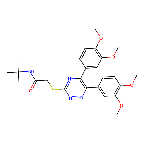 2-[[5,6-Bis(3,4-dimethoxyphenyl)-1,2,4-triazin-3-yl]thio]-N-(1,1-dimethylethyl)acetamide structure