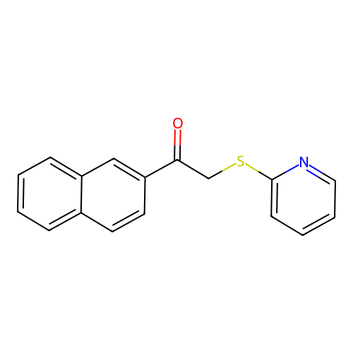 1-(2-Naphthyl)-2-(2-pyridylthio)ethan-1-one structure