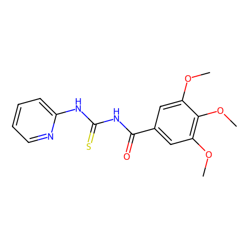 3,4,5-trimethoxy-N-(pyridin-2-ylcarbamothioyl)benzamide structure