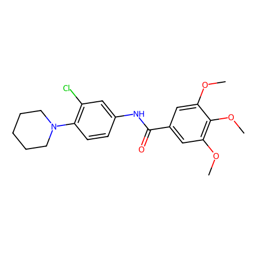 N-(3-chloro-4-piperidin-1-ylphenyl)-3,4,5-trimethoxybenzamide structure