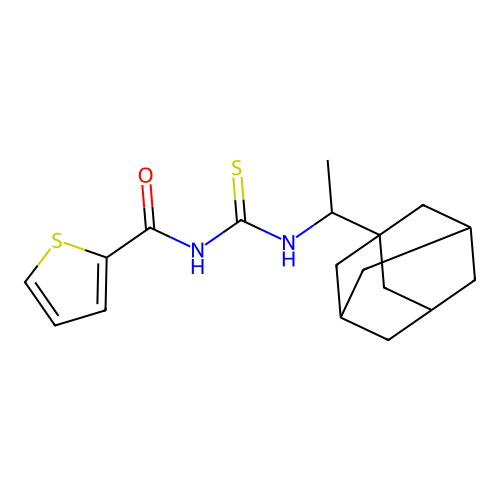 N-{[(adamantanylethyl)amino]thioxomethyl}-2-thienylcarboxamide structure