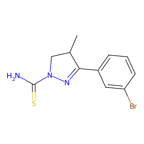 3-(3-Bromo-phenyl)-4-methyl-4,5-dihydro-pyrazole-1-carbothioic acid amide structure