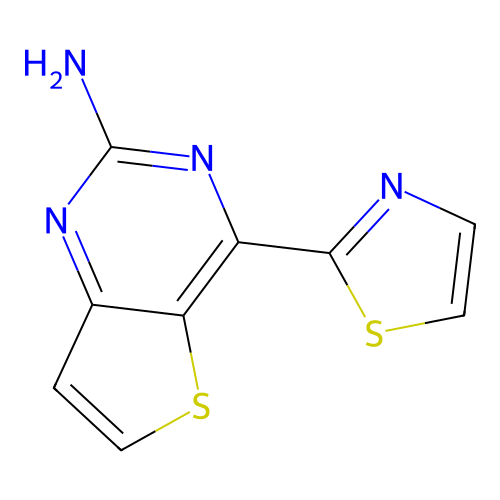 4-(2-thiazolyl)thieno[3,2-d]pyrimidine-2-amine structure