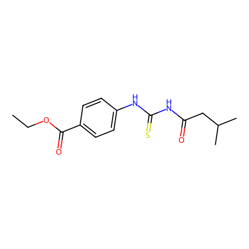 Ethyl 4-{[(3-methylbutanoyl)carbamothioyl]amino}benzoate structure