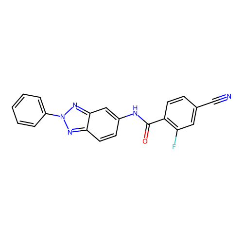 4-cyano-2-fluoro-N-(2-phenyl-2H-benzotriazol-5-yl)benzamide structure