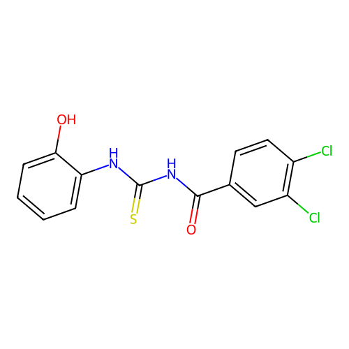 3,4-dichloro-N-[(2-hydroxyphenyl)carbamothioyl]benzamide structure