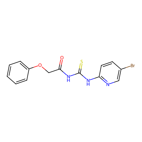 N-((5-bromopyridin-2-yl)carbamothioyl)-2-phenoxyacetamide structure